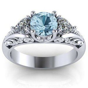 NWOT Blue & White Zircon Silver Fashion Ring Sz10